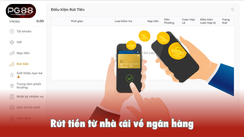 Rút tiền từ nhà cái về ngân hàng